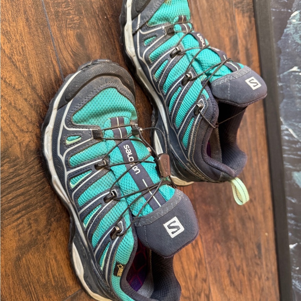 Salomon Women's Teal and Black Trail Running/Hiking Shoes